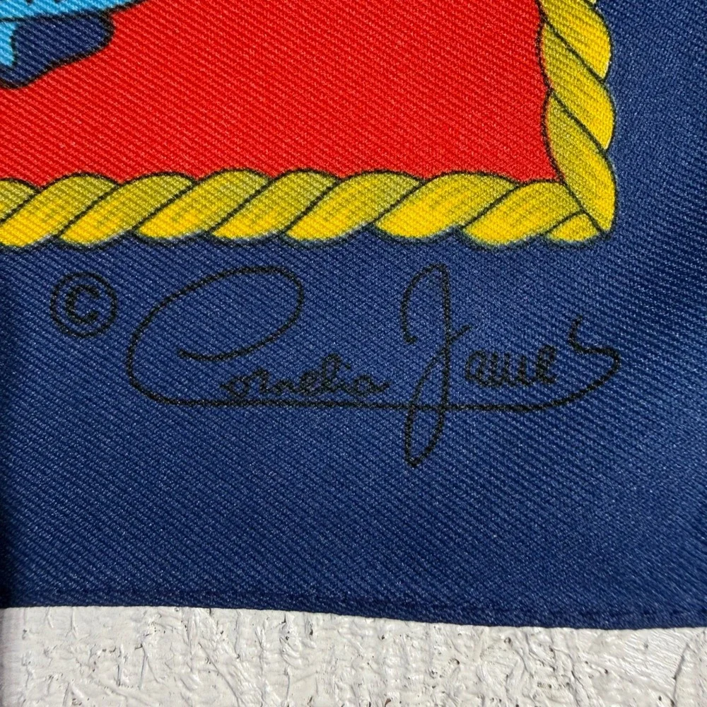 Vintage Cornelia James Silk Scarf Red Royal Wedding Andrew Ferguson 1986